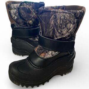 Itasca Snowboots Boys Size 13 Black Brown Camo Waterproof Pull On Boots